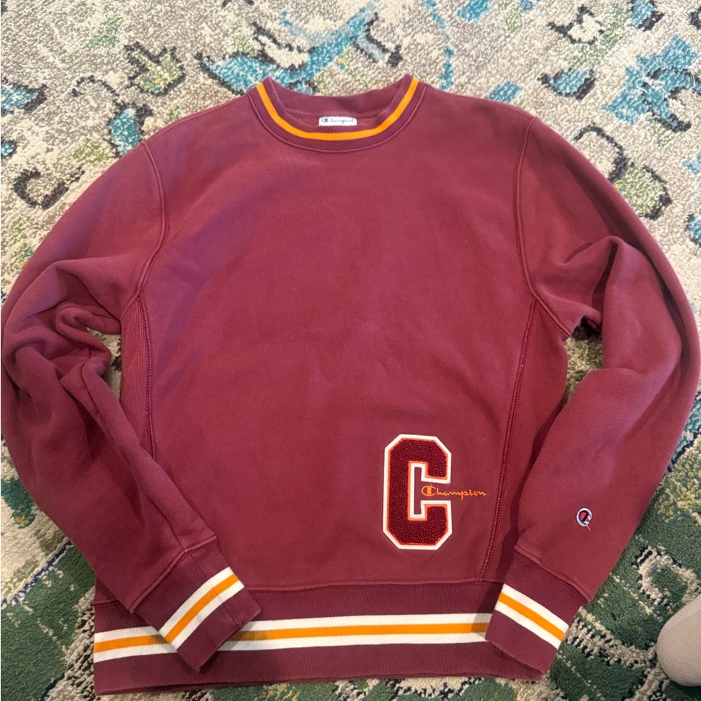 Champion Men's Burgundy Crewneck Sweater